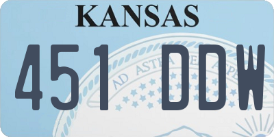KS license plate 451DDW