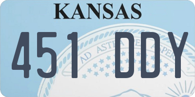 KS license plate 451DDY
