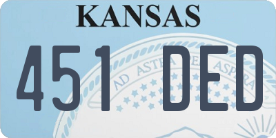 KS license plate 451DED