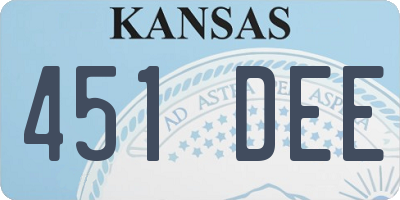 KS license plate 451DEE