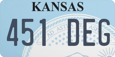 KS license plate 451DEG