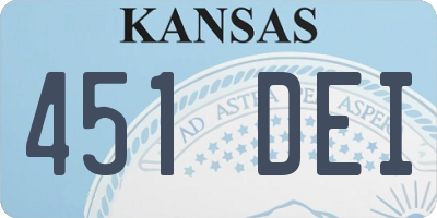 KS license plate 451DEI