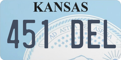 KS license plate 451DEL