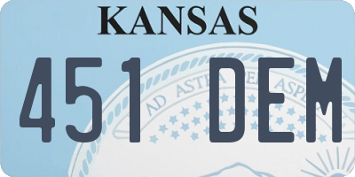 KS license plate 451DEM