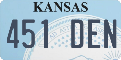 KS license plate 451DEN