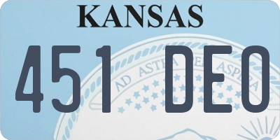 KS license plate 451DEO