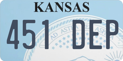 KS license plate 451DEP