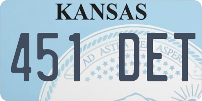 KS license plate 451DET