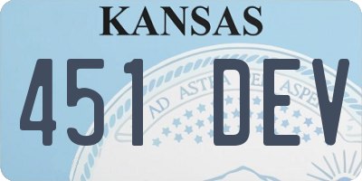KS license plate 451DEV