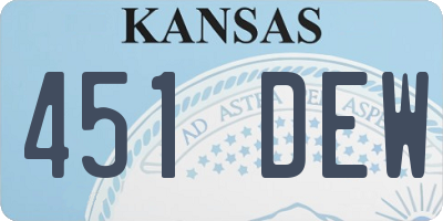 KS license plate 451DEW