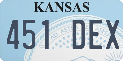 KS license plate 451DEX