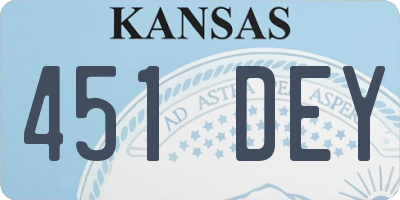 KS license plate 451DEY