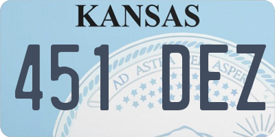 KS license plate 451DEZ