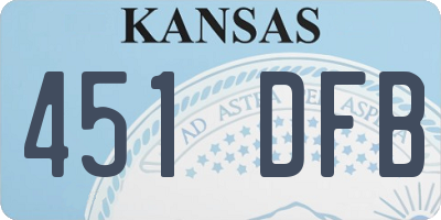 KS license plate 451DFB