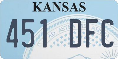 KS license plate 451DFC