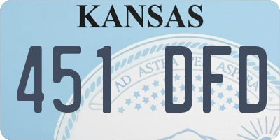 KS license plate 451DFD