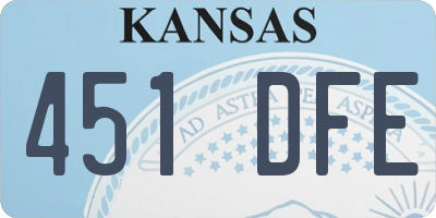 KS license plate 451DFE