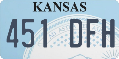 KS license plate 451DFH