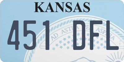 KS license plate 451DFL