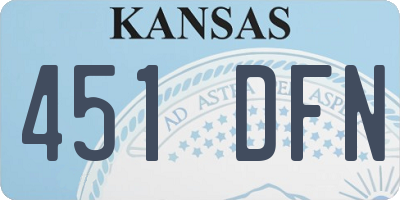 KS license plate 451DFN