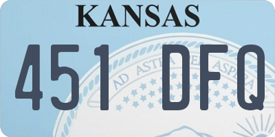 KS license plate 451DFQ
