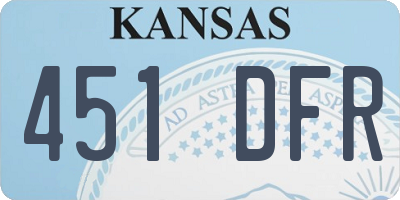 KS license plate 451DFR