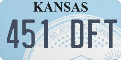 KS license plate 451DFT