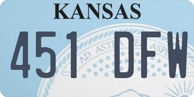 KS license plate 451DFW