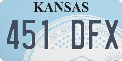 KS license plate 451DFX