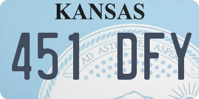 KS license plate 451DFY