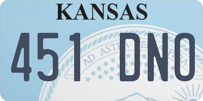 KS license plate 451DNO