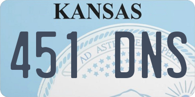 KS license plate 451DNS