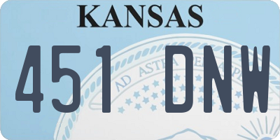 KS license plate 451DNW