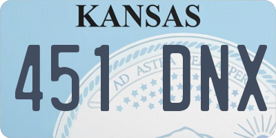 KS license plate 451DNX
