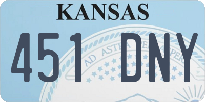 KS license plate 451DNY