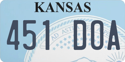 KS license plate 451DOA