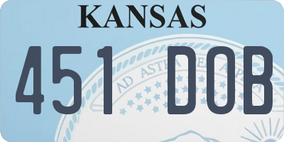 KS license plate 451DOB