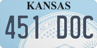 KS license plate 451DOC