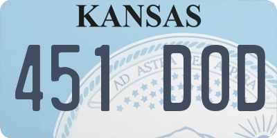 KS license plate 451DOD