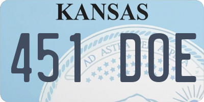 KS license plate 451DOE