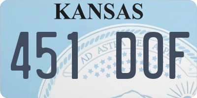 KS license plate 451DOF