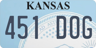 KS license plate 451DOG