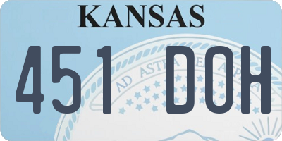 KS license plate 451DOH