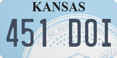 KS license plate 451DOI