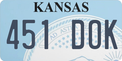 KS license plate 451DOK