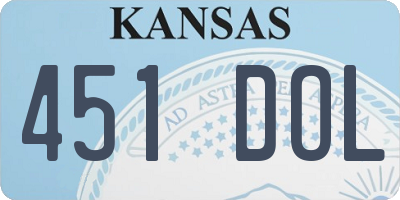 KS license plate 451DOL