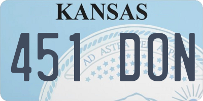 KS license plate 451DON