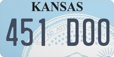 KS license plate 451DOO