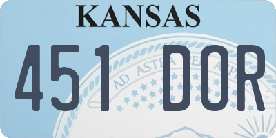 KS license plate 451DOR