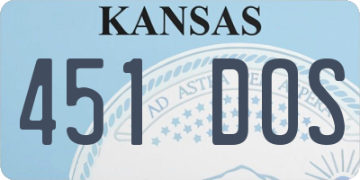 KS license plate 451DOS